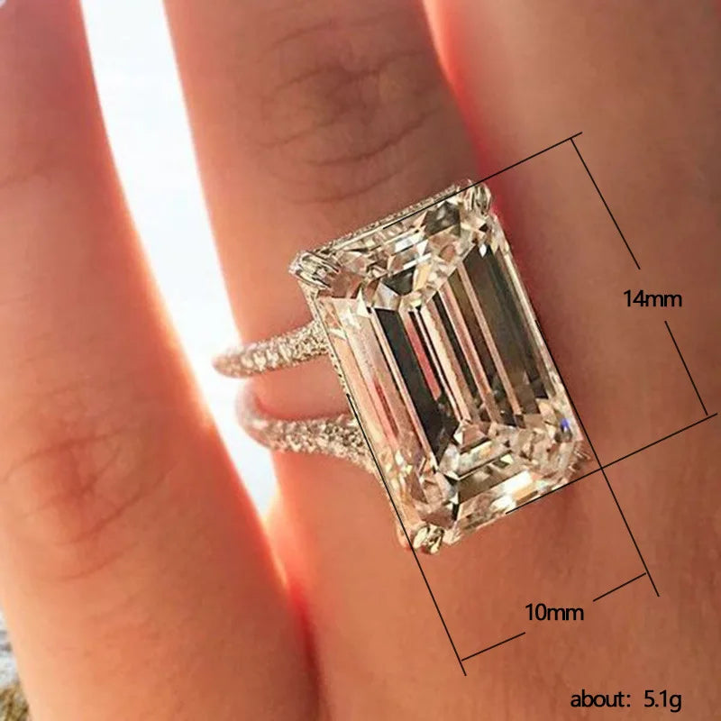 Crystal Geometric Cubic Zirconia Ring