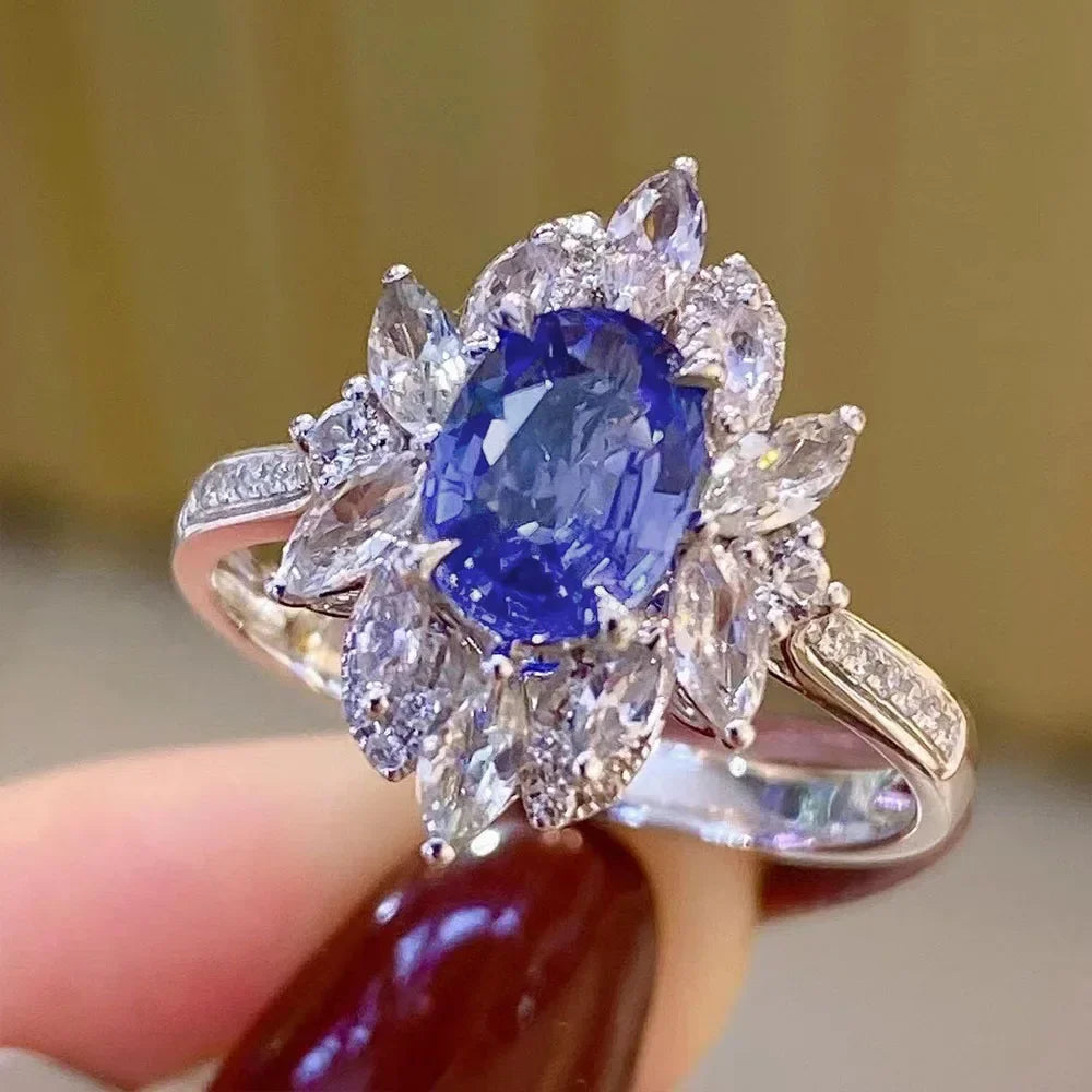 Chic Blue Cubic Zirconia Ring