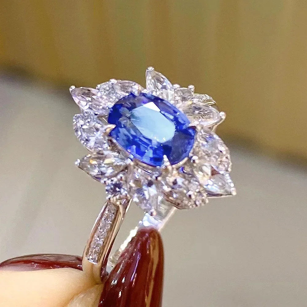 Chic Blue Cubic Zirconia Ring