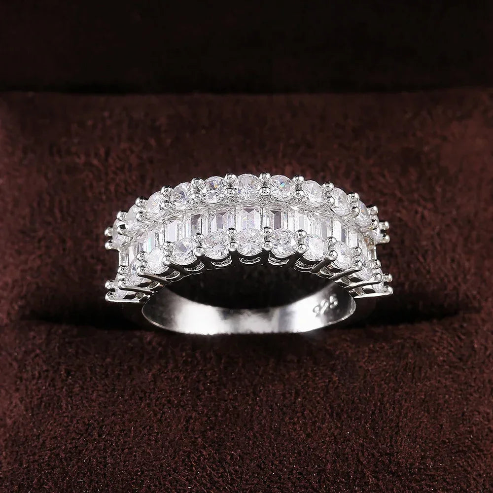 Half Circle Brilliant Cubic Zirconia Ring