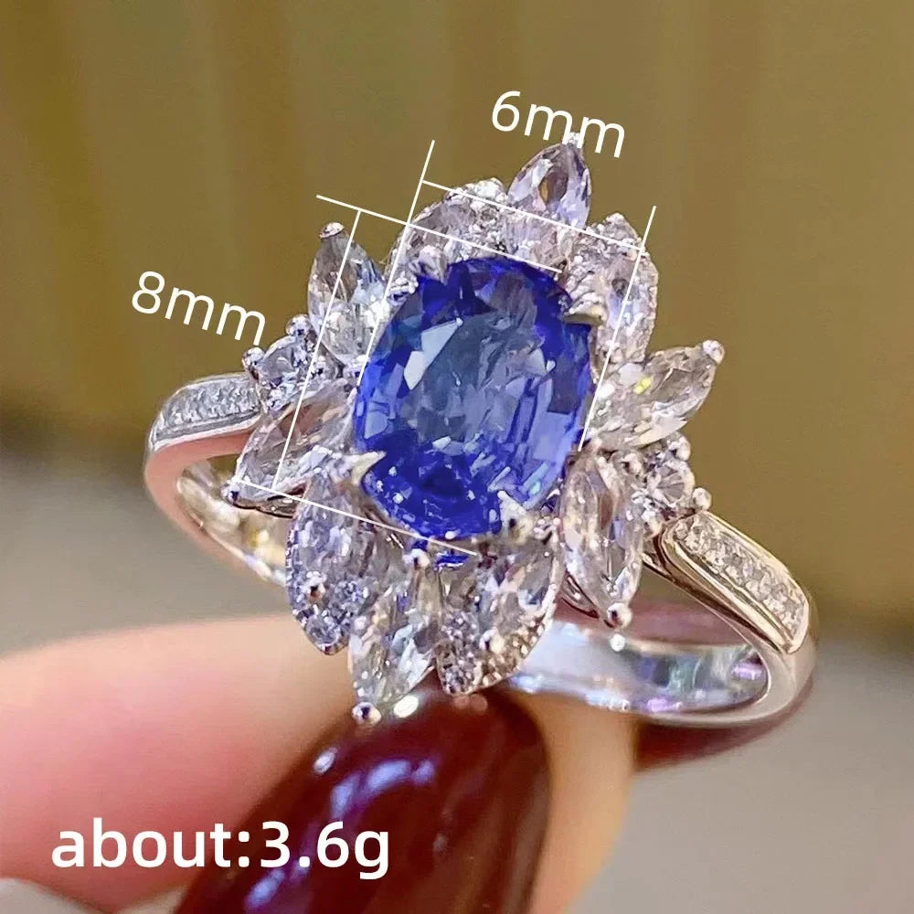 Chic Blue Cubic Zirconia Ring