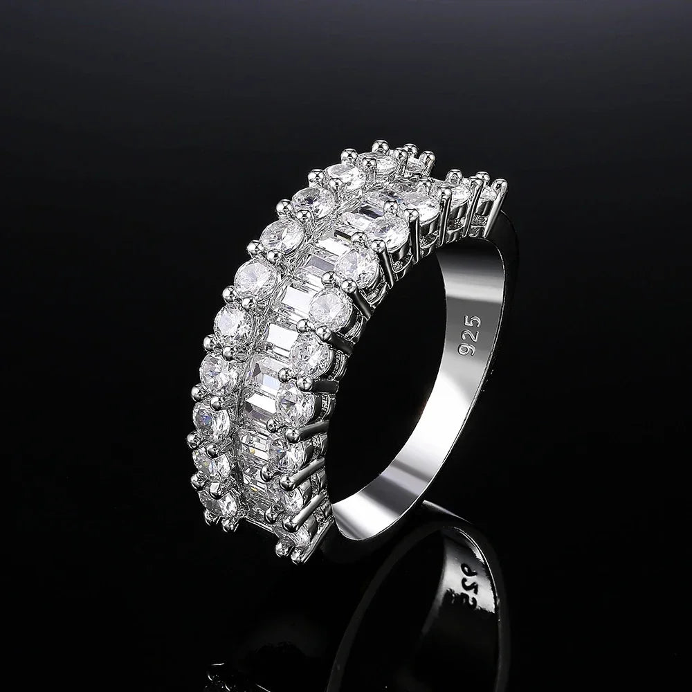 Half Circle Brilliant Cubic Zirconia Ring