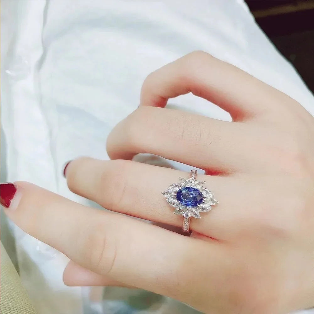 Chic Blue Cubic Zirconia Ring